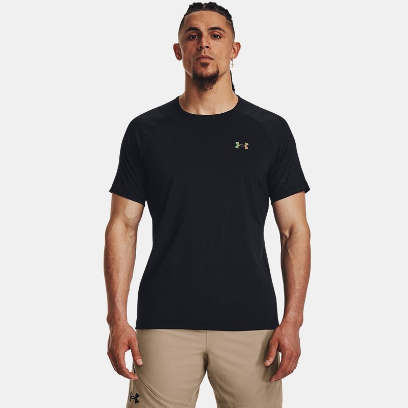 Camiseta de manga corta con ventilación Under Armour RUSH™ para hombre Negro / Negro M